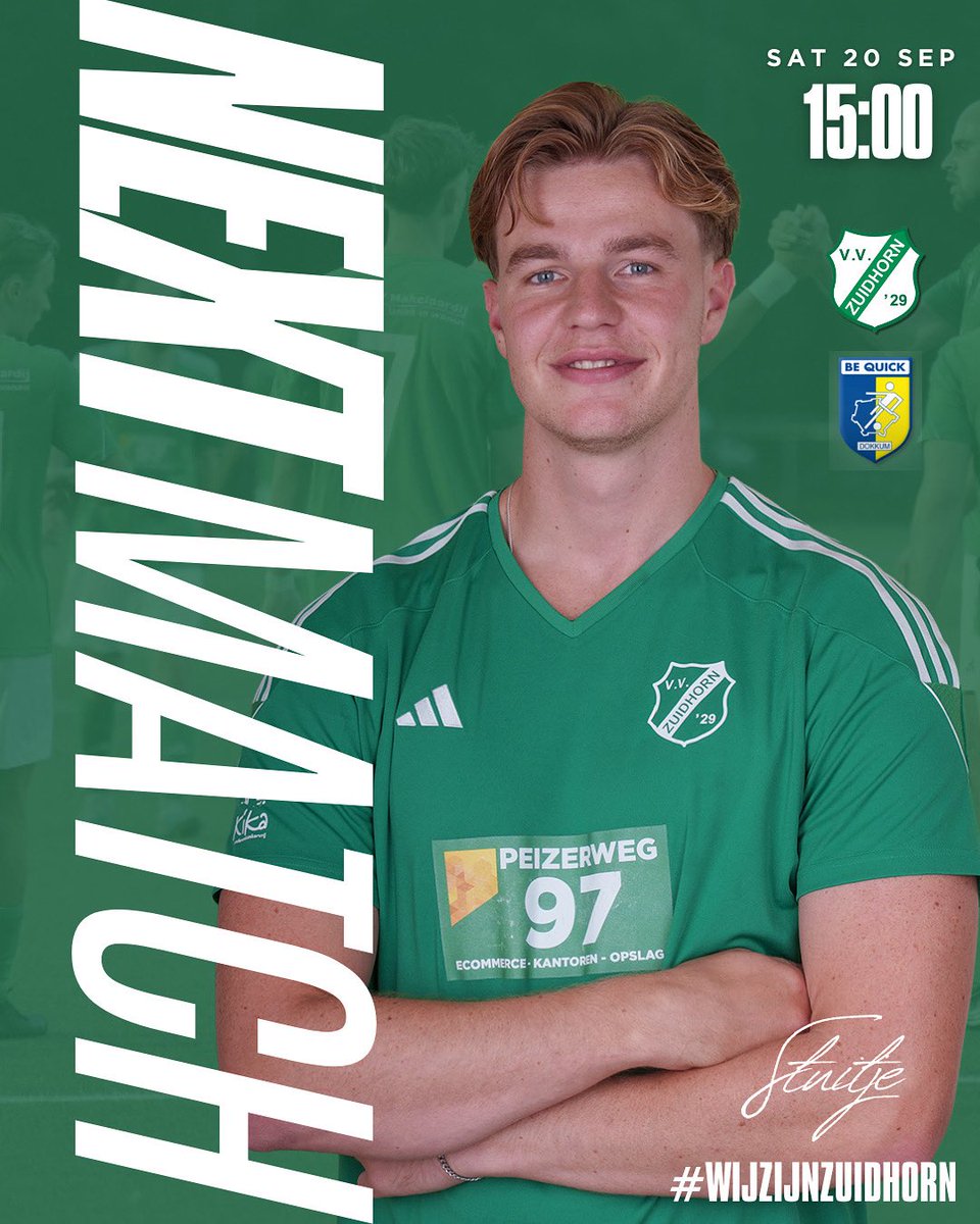 Aanstaande zaterdag in speelronde 1 van de derde klasse Q!

#wijzijnzuidhorn