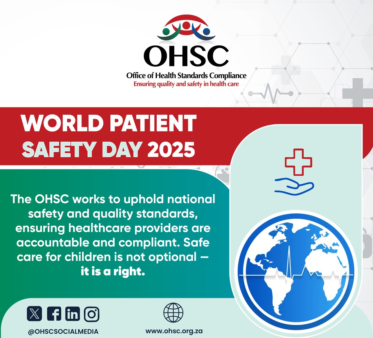 OHSCSOCIALMEDIA's tweet image. #SafeCareForAll
#WPSD2025
#PatientSafety