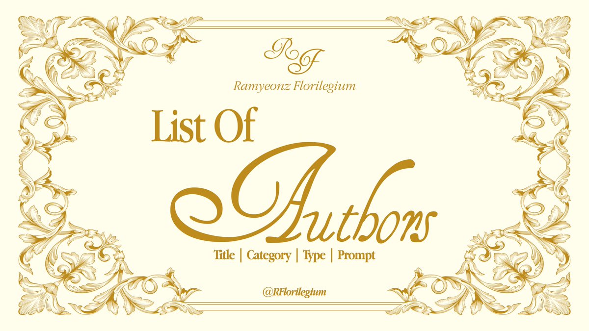 luckyeonzlocker's tweet photo. Word has spread across the ton of a most curious mystery: who are the hands behind the ink and the quills that dare write of the prince and the duke with such relish?

The whispers may now rest, for the authors reveal themselves at last. For every scandal and every tale, there stand not one, but nineteen humble authors. 

Expect no dull afternoons in our company, my dear readers. For where others sip tea, we serve it—scalding hot, and served with mischief. After all, what is a season without it’s most prized chroniclers?

#RAMYEONZFlorilegium