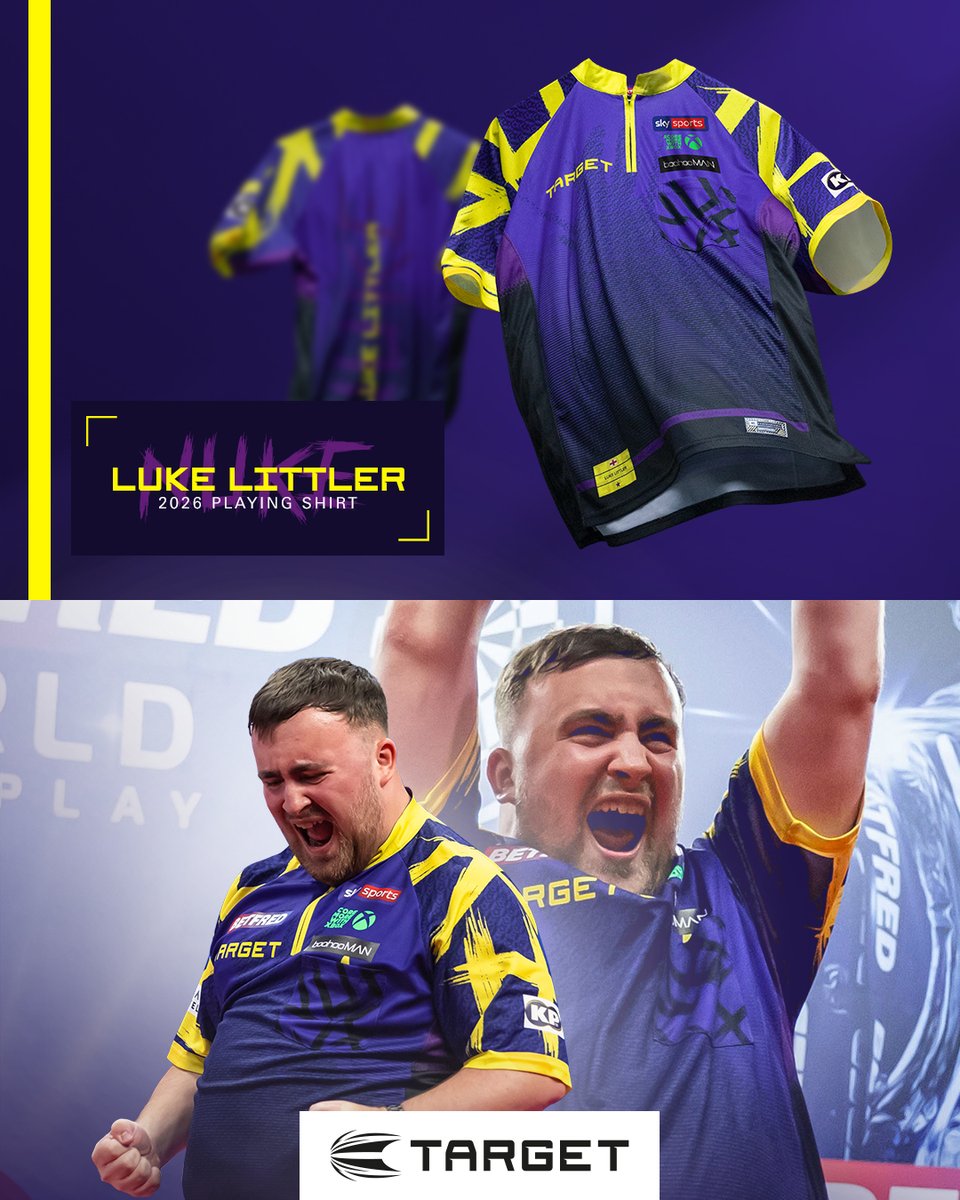 TargetDarts's tweet photo. 🎰 Jackpot x The Nuke ☢️
New shirts for two of the most iconic names in the sport.
Which one are you repping?
#TeamTarget #TargetPopUp https://t.co/hQRXNTErau