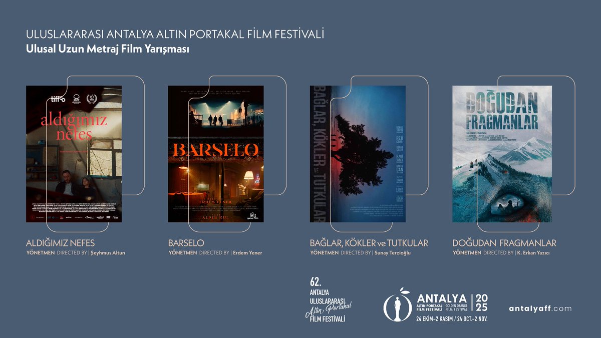 AntalyaFF's tweet image. 62. Uluslararası Antalya Altın Portakal Film Festivali’nde; Ulusal Uzun Metraj Film Yarışması'nda “Altın Portakal” için yarışacak filmler belli oldu.