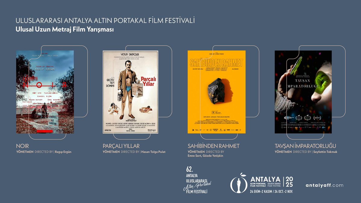 62. Uluslararası Antalya Altın Portakal Film Festivali’nde; Ulusal Uzun Metraj Film Yarışması'nda “Altın Portakal” için yarışacak filmler belli oldu.