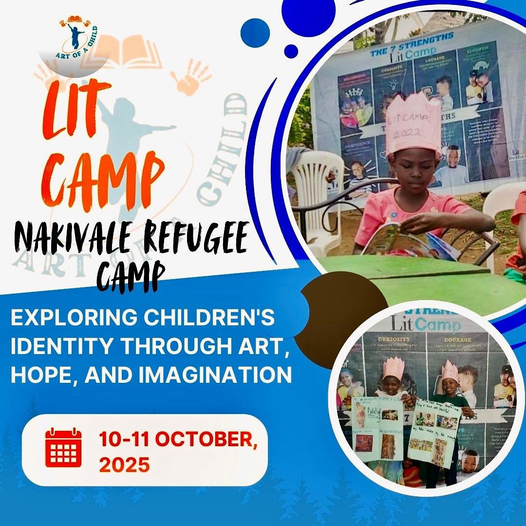 artofachildug's tweet photo. ✨ This October, #LitCamp heads to Nakivale Refugee Camp! Through art, hope &amp; imagination, children will explore identity, build confidence &amp; dream beyond limits. Every child deserves to be seen, heard &amp; supported. 💛 #ChildrenFirst #ArtForChange #ArtOfAChild https://t.co/Mvm8vCN07m
