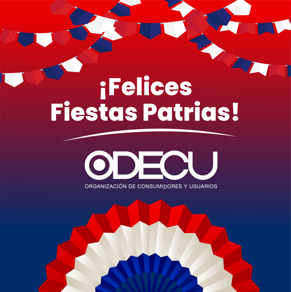 Odecu Chile (@odecuchile) on Twitter photo 🇨🇱 ODECU les desea a todas las personas consumidoras unas felices Fiestas Patrias, llenas de alegría, unión y tradiciones.
¡A celebrar con responsabilidad! 🎉
#FiestasPatrias #ODECU 🇨🇱 ODECU les desea a todas las personas consumidoras unas felices Fiestas Patrias, llenas de alegría, unión y tradiciones.
¡A celebrar con responsabilidad! 🎉
#FiestasPatrias #ODECU