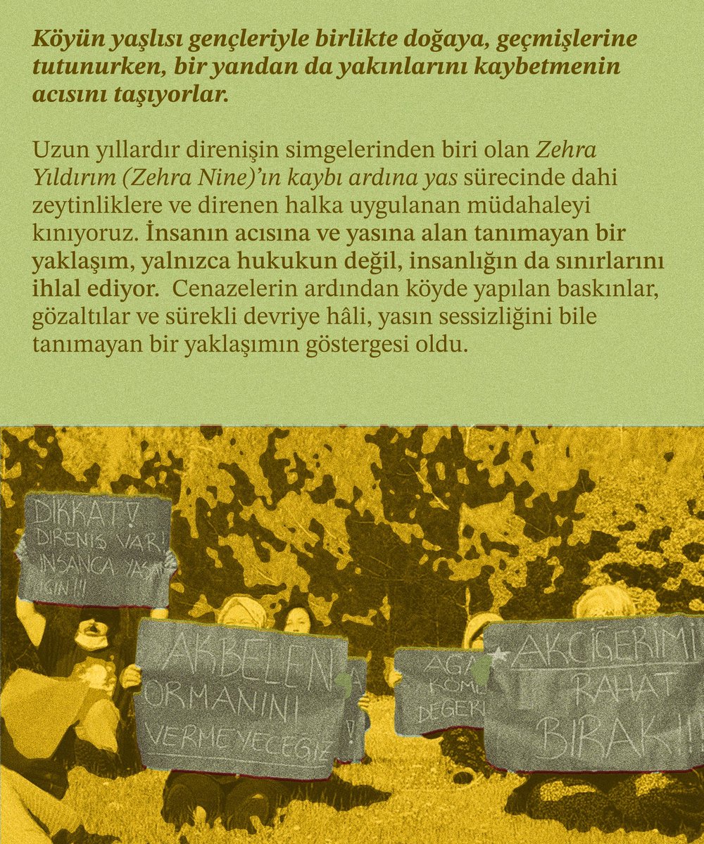 taskisladirenis's tweet photo. Zeytinliklerimizi maden şirketlerine teslim etmeye çalışanlara karşı buradayız! 
7554 sayılı kanunla talan yasallaşamaz. Direnişi büyütmek için sen de Akbelen’e destek ol! 
#ZeytinimeDokunma https://t.co/Kgy1Uig4Ja