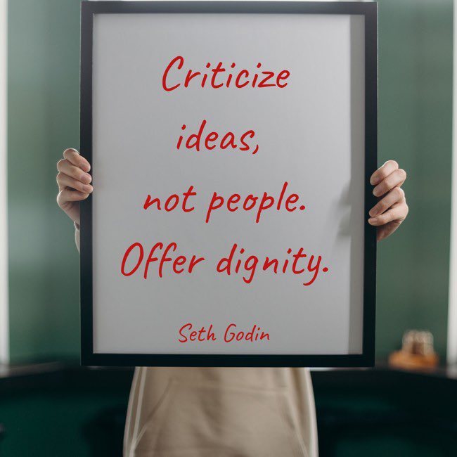 UnionGeneral2's tweet image. It’s Whiteboard Wednesday! 

"Criticize ideas, not people. Offer dignity."

#uniongeneralins #whiteboardwednesday #whiteboard #sethgodin #criticism #ideas #dignity #empathy #kindness #perspective #maturity