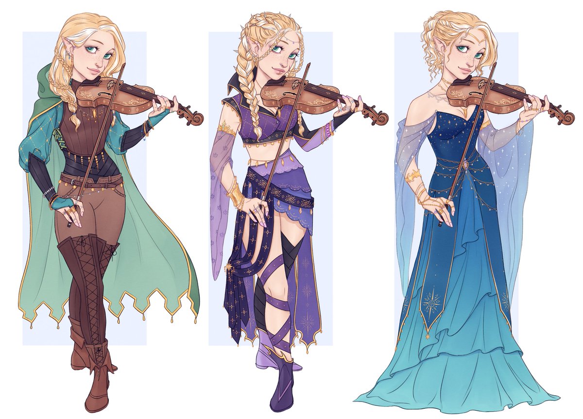 Outfit commission for Corey of their halfling bard Ingrid! 🪻