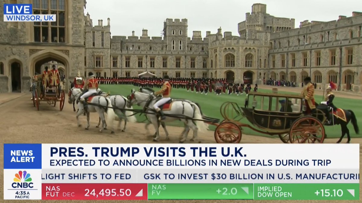 PlaceTrade's tweet image. What a beautiful display of pomp and circumstance by our friends in Windsor, UK. Regardless of politics, the @RoyalFamily, over 1,000 military members, 100+ horses and more have given an extraordinary welcome to US. #BestMate #UK #Trade