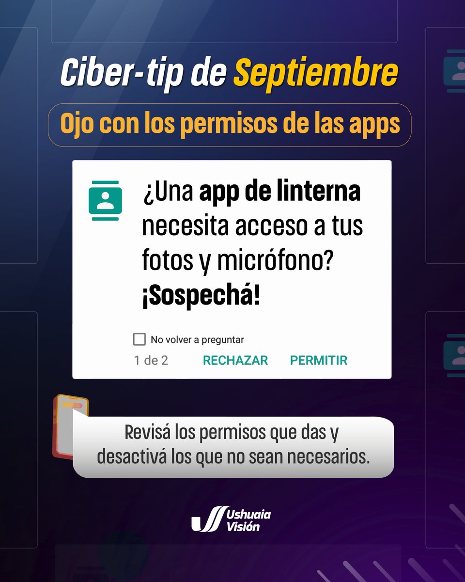 👉 No todas las apps necesitan todos los permisos. Desactivá los que no tengan sentido.

Si algo no te cierra… ¡mejor rechazá! 🚫