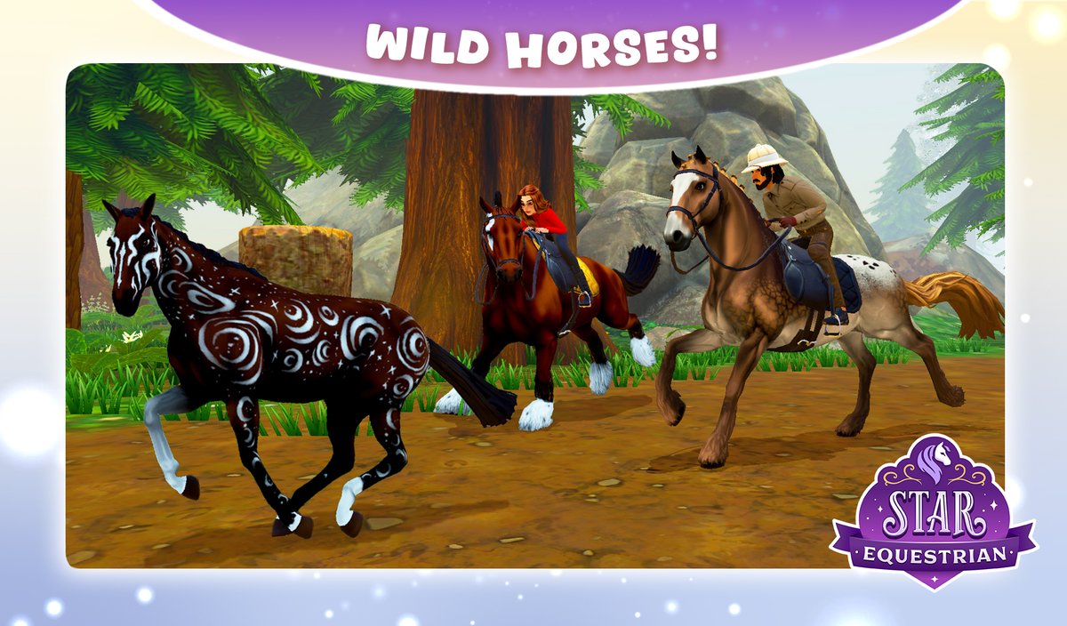 👀 Sneak peek at WILD HORSES, an exciting new feature coming to Star Equestrian! 💛 Players can participate in taming wild horses for the new horse sanctuary. Once one of these exclusive horses has been tamed, it will be available for cross breeding for a limited time!