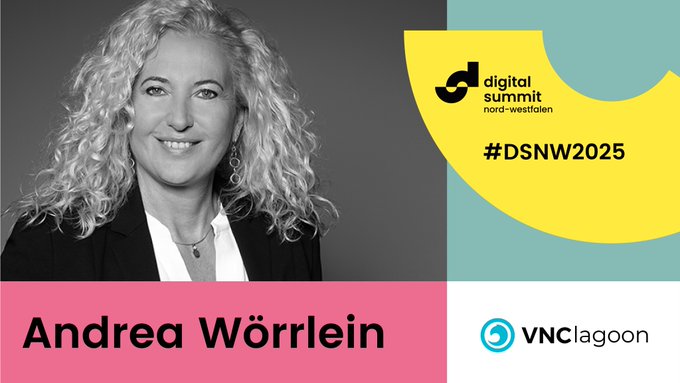Am 23.09.2025 ist Digital Summit Nord-Westfalen in Münster. Im Fokus: Wie kann digitale Souveränität gelingen – angesichts rasanter KI-Entwicklung, wachsender Sicherheitsanforderungen und globaler Abhängigkeiten? Für uns ist Andrea Wörrlein (VNC AG) mit einer Keynote vertreten.