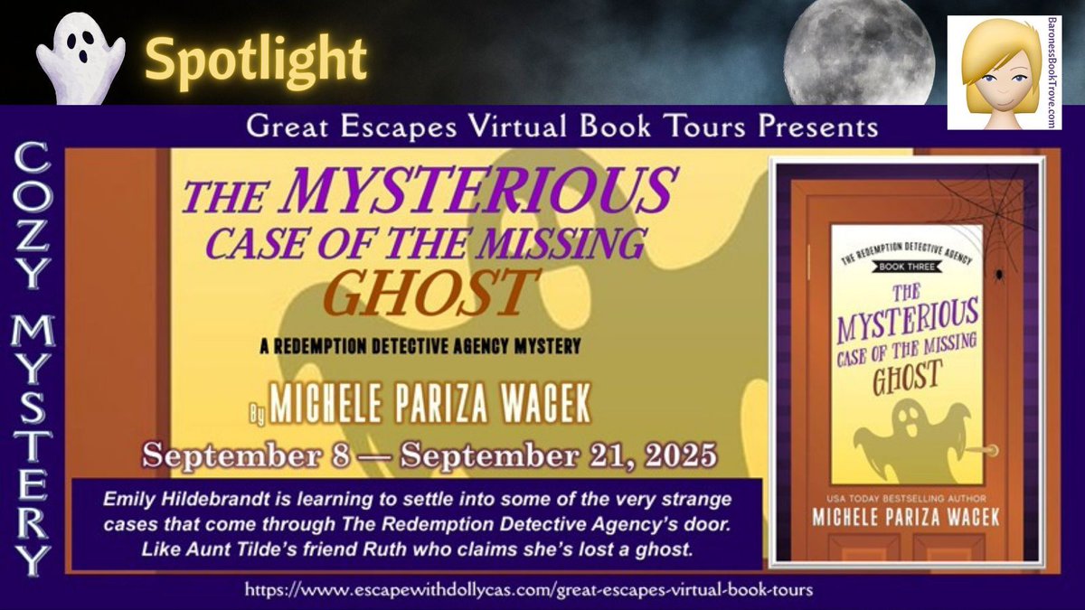 baronessbt1's tweet photo. ✏️📚 Spotlight 📚💜
Take a look at this spotlight of THE MYSTERIOUS CASE OF THE MISSING GHOST by @michelepw. It is the 3rd book in the Redemption Detective Agency series. It has a giveaway.
https://t.co/Yk40rYadlU
#BlogTour #Giveaway #PIMystery #Spotlight @dollycas https://t.co/fP568XYVsP