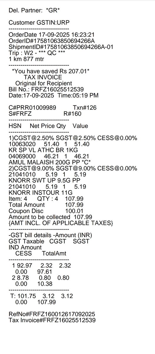 anukalpraj103's tweet image. Hi @JioMart, @JioMart_Support
I ordered Kohinoor Authentic Basmati Rice (1kg). On the packet it is written Buy 1 Get 1 Free, but in the app/invoice only 1 pack is shown.

Can you please confirm — will I get the free pack or not?
#JioMart #CustomerQuery