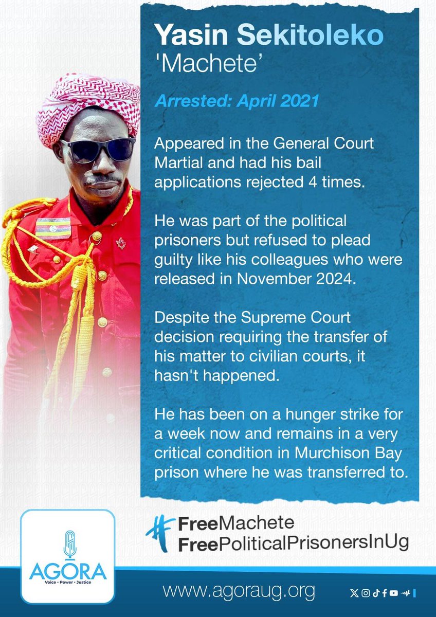 I got a pleasant surprise a while ago-a call from Yasin Ssekitoleko aka Machete. He called to ask how I have been and why I haven’t checked on them in a long time and  if there’s any progress. He asked me if it is true they are taking them back to the court martial and before I