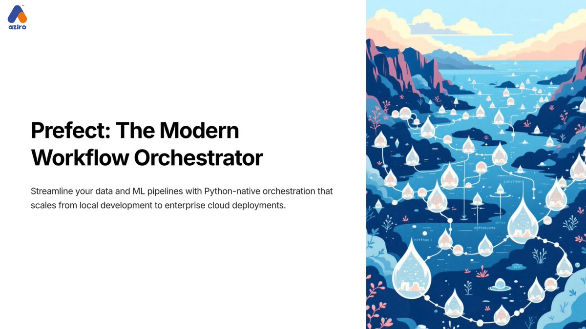 AziroTech's tweet image. From ETL pipelines to ML workflows, Prefect turns complexity into clarity. With a Python-first, fault-tolerant, and cloud-ready approach, it empowers teams to build, monitor, and scale workflows without the bottlenecks.

#Prefect #AziroTechByte #InfraUnlocked #Aziro