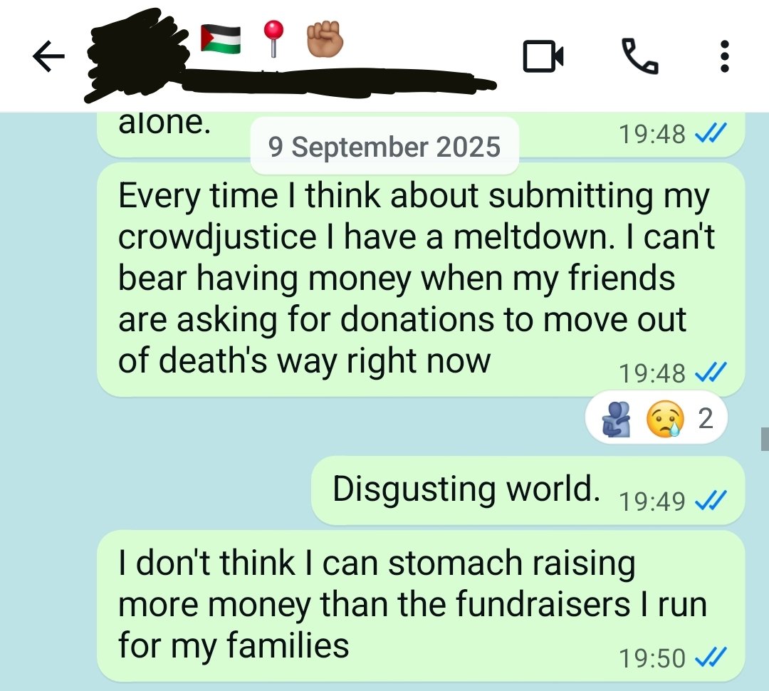 doctor_rahmeh's tweet photo. To clarify this to everyone.

Crowdjustice fundraisers are specifically made when a legal firm has been instructed.

I cannot access the funds.
There is no way that I can take any money out of the fundraiser. 
The funds go directly to the legal team and any remaining funds are redistributed to other campaigns of a similar nature (pro-Palestine). I will have the option of selecting a campaign also if I wish, hence the explanation on my page that any money remaining will be forwarded to the next campaign which will be to tackle the GMC so they cannot punish British doctors for standing with Gaza.

The silencing of healthcare workers in the UK is a huge issue. People are afraid of speaking because the 'israel' lobby will come after our jobs and our income.

Anyone is free to have their opinion but not to spread false information. I didn't pursue other cases such as defamation partly because I didn't want to ask for money from the movement. It is not without great pain that I set this up. Your post is malicious and false. https://t.co/OzzAbROP1b