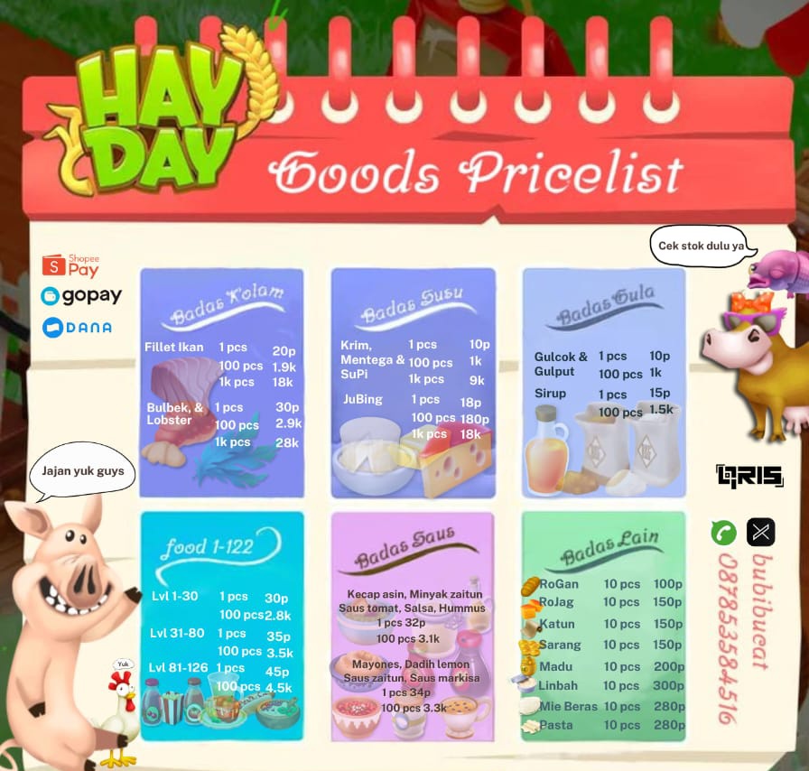 bubibucat's tweet image. Pricelist hayday🧑‍🌾👩‍🌾🐄