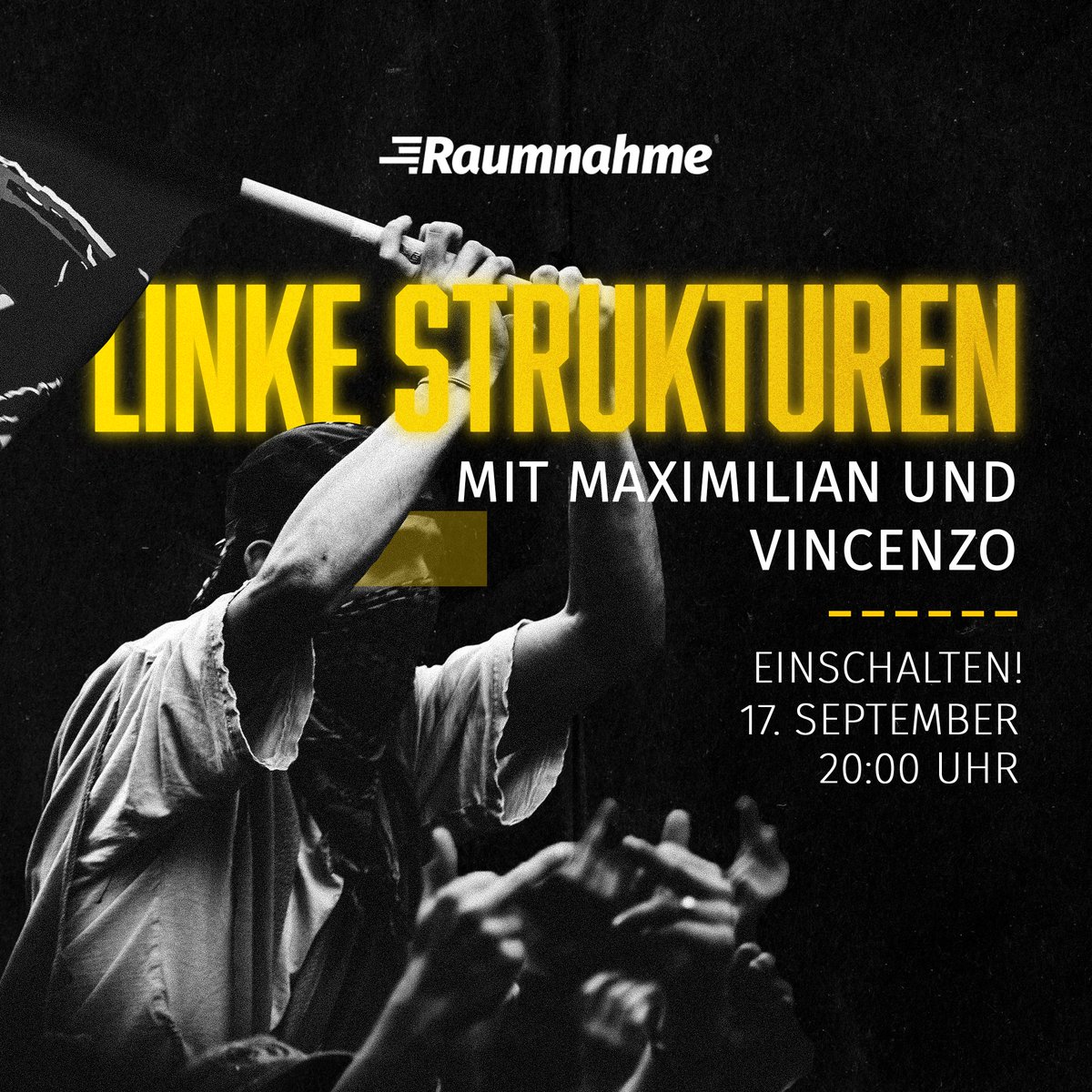 RAUMNAHME - das identitäre Live-Format   

Heute Abend beleuchten wir im Angesicht der jüngsten Ereignisse linke Strukturen und ihre Auswirkungen auf unsere Gesellschaft.

🕗 Wann?  Mittwoch, 20:00 Uhr 
📺 Wo?       hier auf X 

🫵🏻Einschalten!