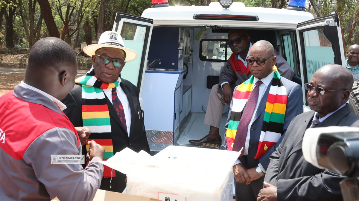 edmnangagwa's tweet photo. Today, I had the distinct honour to preside over the handover of 10 brand new, State-of-the-art ambulances that will be deployed across all 10 provinces. This milestone reaffirms the Second Republic’s unwavering commitment to prioritizing public healthcare, modernizing health facilities and ensuring that no place and no citizen is left behind.

I also had to pleasure to handover 10 vehicles to the Provincial Chairpersons of our ruling Party, ZANU PF, together with US$100,000 for each Province to advance developmental projects in line with Government’s devolution and decentralization agenda. These resources will empower our structures to discharge their responsibilities with efficiency and to spearhead programmes that directly uplift communities.

This historic gesture was made possible through the generous donation of a young entrepreneur and outstanding philanthropist, @wicknellchivayo . His contribution is a shining example of how the youth in business can actively support National developmental projects, and such patriotic commitment must be emulated. With this spirit of unity and responsibility, I am confident that together we will deliver the aspirations of Vision 2030. 

#Vision2030 
#Devolution
 #LeavingNoOneBehind