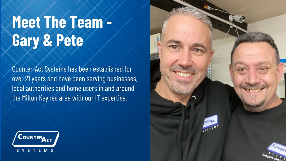 CounterActSys's tweet photo. Meet the Team - Behind every fast fix and secure network is our dedicated team of IT experts 😀 Give us a call on 01234 240680 to see how we can help with your IT needs 💻
#MeetTheTeam #CounterActSystems #ITSupport #ComputerExperts #CyberSecurity #OlneyBusiness #TechReady https://t.co/pHoL0BpNFK