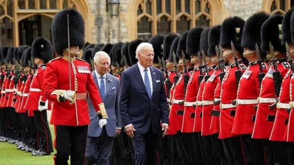 Here's a photo of Biden walking ahead of King Charles, breaking "royal protocol", so sit down if you're trying to say Trump is some sort of dictator by doing the same. lol

     Trump is the real KING anyway.