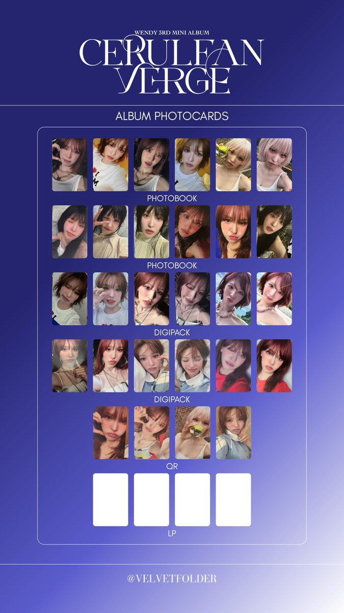 𝜗𝜚[Cerulean Verge] 💙Album Photocard List updated with clear