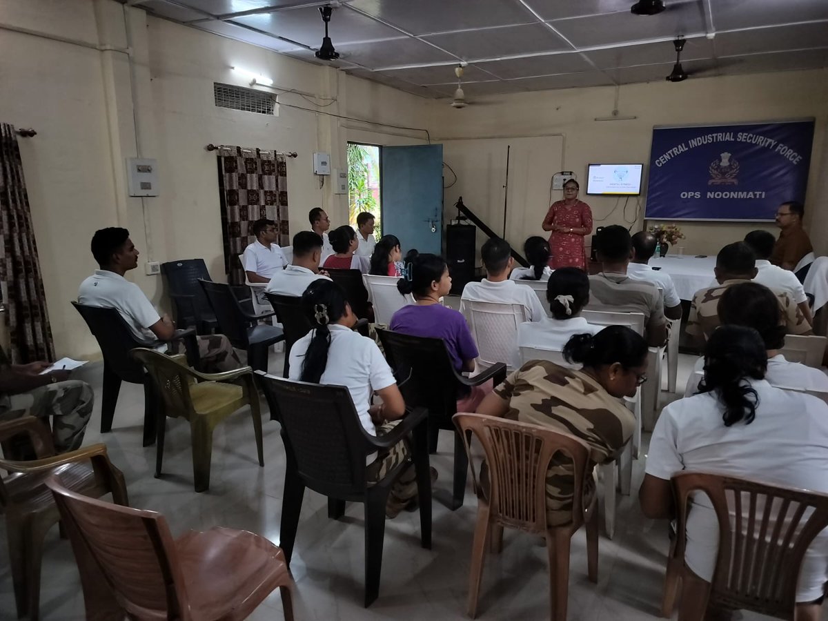 CISFNORTHEAST's tweet photo. Mental Health Awareness Session by ABET (Project Mann) at CISF UNIT OPS NOONMATI
An interactive session focused on stress, resilience & emotional well-being. Because mental fitness matters too!
#MentalHealth #CISF #ProjectMann
@HMOIndia @CISFHQrs @PIB_India @OilIndiaLimited https://t.co/V0IdFwARn4
