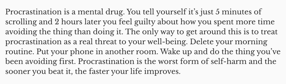 Procrastination is a drug