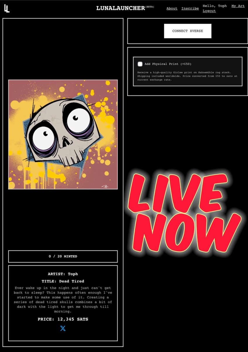 Been having trouble sleeping lately

Check out the first in my little side project “Dead Tired”

Physical prints available shipped worldwide. 

💀 🥱