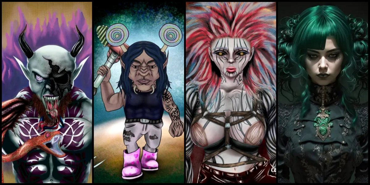 Y'all trippin' and buggin' for real for real! 

🔸️Kra'ad 😈 , mini Kra'ad 🤡 ( free collection ) and Enyath 😇 100% hand-drawn by Alejandro <a href="/Me_and_art/">Me and Art</a> 

🔸️Enyath A.I. made by <a href="/TisteaI/">Spawny</a> ( free collection )

🔸️$RARE $QWT $CPA $REWARD $OWLX daily rewards ( LIVE ) and until
