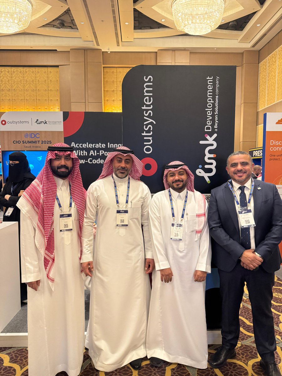 linkdevelopment's tweet image. What an incredible first day at IDC CIO Summit 2025! Link Development and @OutSystems connected with amazing technology leaders and industry visionaries at Four Seasons Hotel, Riyadh.

The conversations around AI-powered enterprise transformation have been inspiring. From…