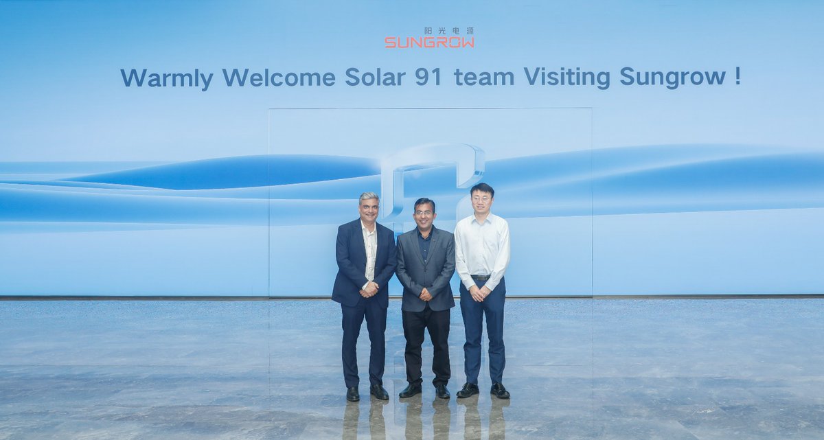 Solar91india's tweet image. To bring the best of global expertise to our projects, our Co-Founders Mr. Sandeep Gurnani and Mr. Saurabh Vyas visited Shanghai, China, exploring world-class BESS manufacturing facilities of Arctech, Trina Storage, Sungrow Power Supply and Narada.

#solar91 #bess #cleanenergy