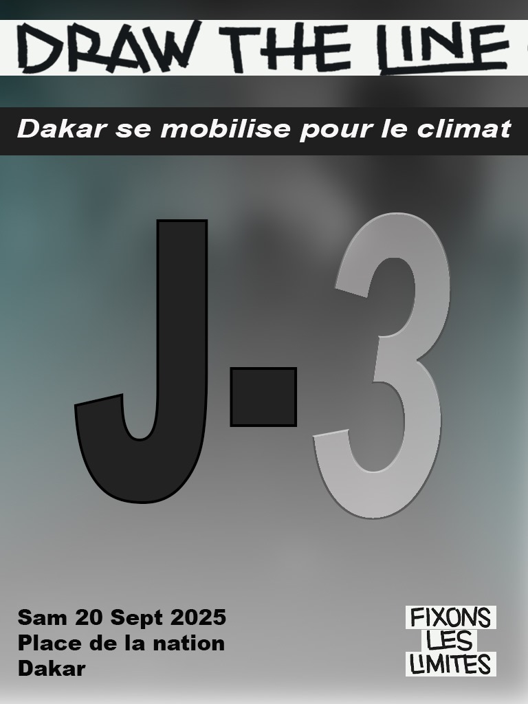 GreenpeaceAfrik's tweet photo. Chaleur extrême,  inondations, terres qui disparaissent…

Resterez-vous spectateurs ou acteurs du changement ?

 Le 20 septembre, le Sénégal, la RDC et le Cameroun disent STOP aux géants destructeurs et fixent la limite à 1,5 °C. 

Rejoignez-nous #DrawTheLine #ClimateJustice https://t.co/7mUMpEh0cT