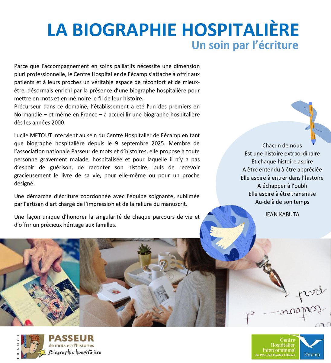 📝 LA BIOGRAPHIE HOSPITALIÈRE : Un soin par l’écriture 🖋️