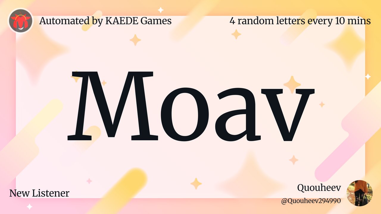4 random letters every 10 mins on X: Moav t.copkZSbs0f0w  X