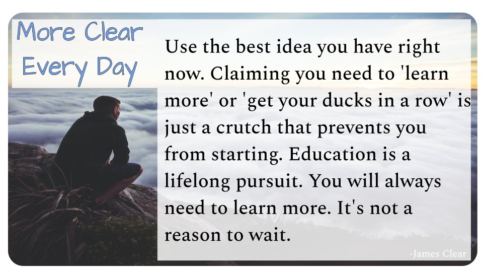 BusEdCrev's tweet image. Do you use excuses like these? I do :(   How can you block out the crutches &amp;amp; avoid avoidance?  #MoreClearEveryDay #GettinClear #PowerOfCompounding #LittleByLittle #AtomicHabits