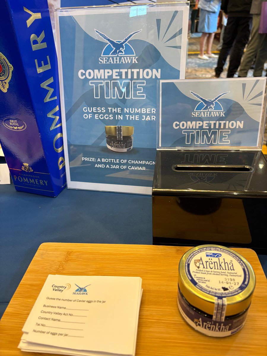 Seahawk is making waves at the Country Valley Food Tradeshow 2025! 

Stop by to meet James and take your best shot at the Caviar egg guessing competition!