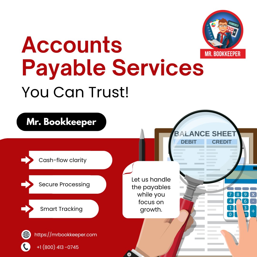 mrbookkeepercom's tweet photo. Mr. Bookkeeper offers expert outsourced accounts payable services for startups, ensuring every invoice is tracked, approved, and paid on time. We handle the details—so you can focus on scaling your business. Schedule a free consultation!

#SmallBusinessCalifornia  #Accounting https://t.co/mcHYsoTB87