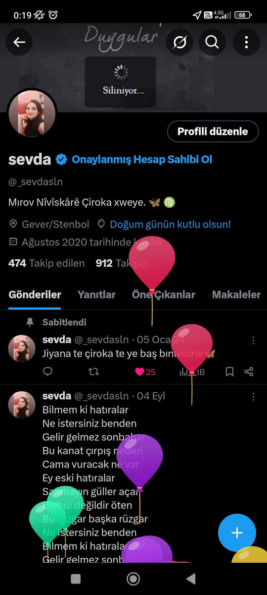 Profilime Kim koydu bu balonları🦋