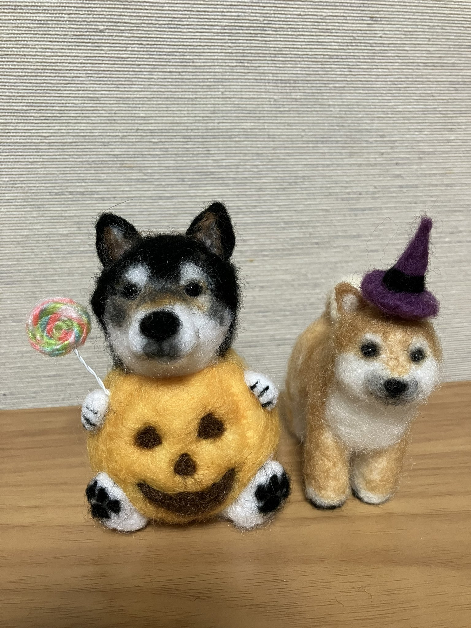 ✿羊毛フェルト✿くまさんのハロウィン✿2025✿ ハロウィン◇かぼちゃパンツのくまちゃん 羊毛フェルト