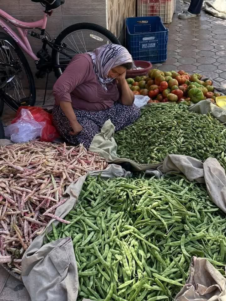 Recepsamuncu1's tweet photo. ÜRETENLERE DESTEK OLALIM,

 LÜTFEN,

Bir tezgâh, üç çuval sebze ve bir ömür emeğin yorgunluğu… 
Yorgunluktan gözleri kapanmış, ekmek parasının derdine uyuyakalmış bir teyze… https://t.co/sxdcStVNz1
