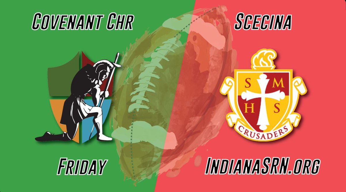 Friday: watch Week 5 IHSAA football LIVE on IndianaSRN.org! 🏈 📺 
We're on the call of Covenant Christian vs Scecina at Roncalli High School! Coverage begins Friday 6:50p ET on IndianaSRN.org -- watch for FREE!
<a href="/athletics4cchs/">Covenant Christian Athletics</a> @smhsathletics <a href="/ScecinaFootball/">Scecina Football</a>