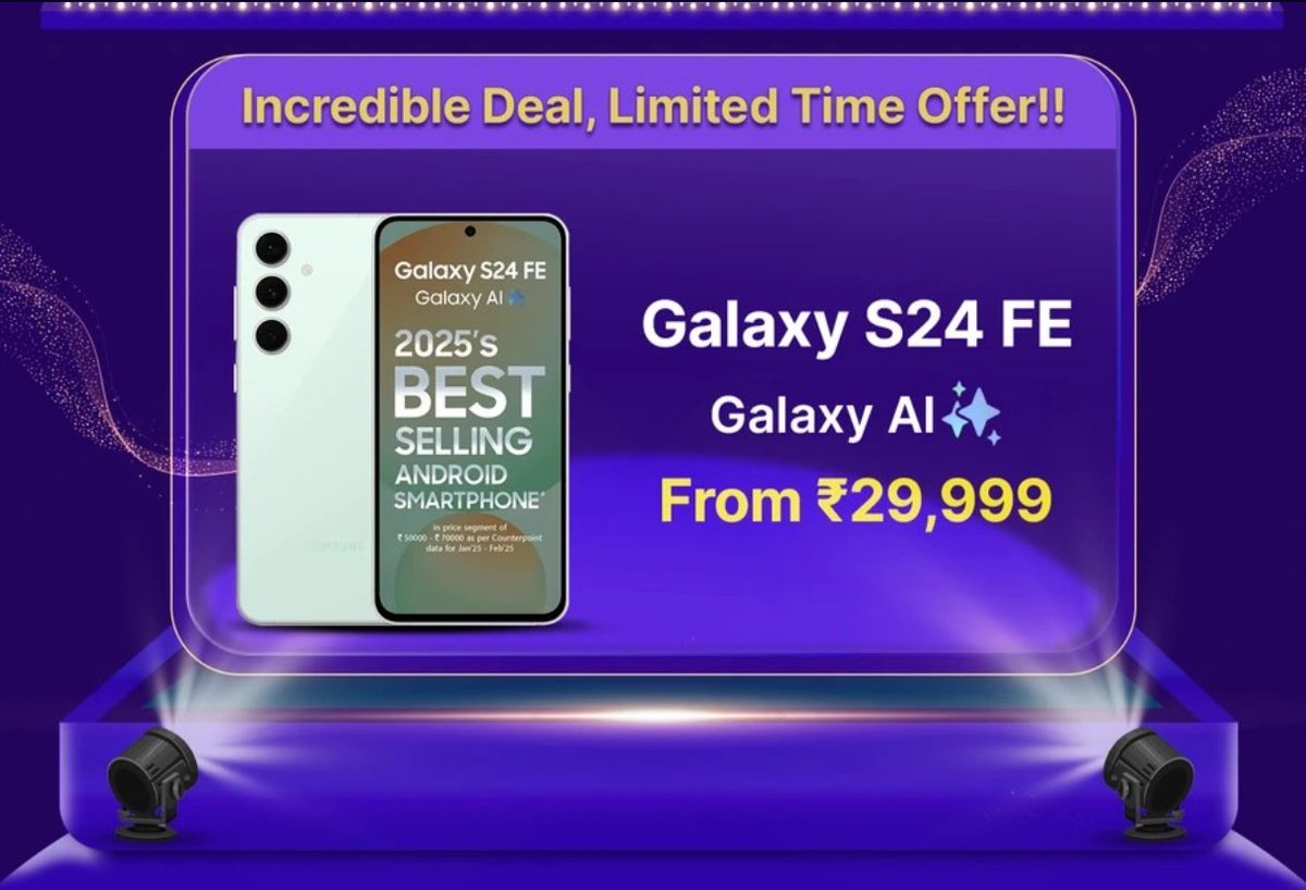 techdevote's tweet image. Samsung S24 FE could be a very good deal for many users looking for a balanced Samsung phone with reliable cameras and performance #samsungS24FE