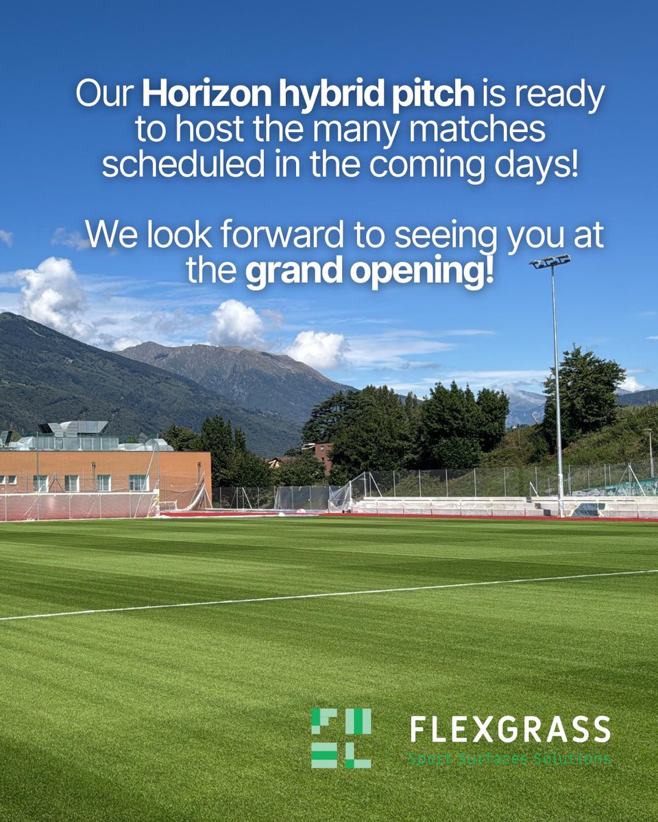 🗓️Save the date!

On September 20th and 21st, we’ll celebrate the grand opening of the new Valgersa Sports Center, where in recent months our team has created a true gem ✨🌱

A next-generation hybrid football pitch is now ready to host all the upcoming matches.

Join us!