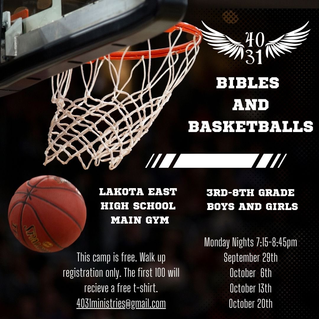 40:31 Ministries (@4031_ministries) on Twitter photo Bibles and Basketballs are back!!  Please mark your calendars and spread the word. No charge and waivers will be signed at the door. 🦅 Bibles and Basketballs are back!!  Please mark your calendars and spread the word. No charge and waivers will be signed at the door. 🦅