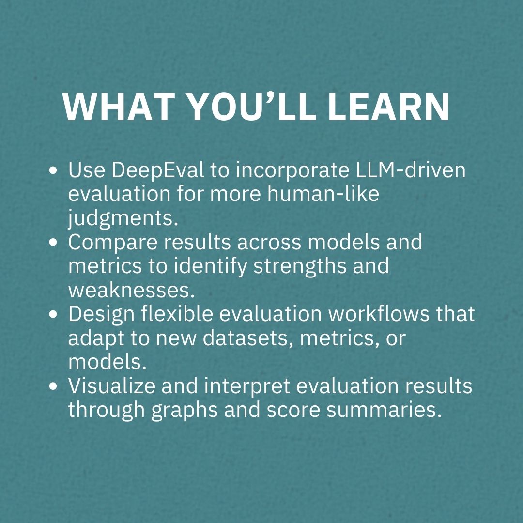 CognitiveClass's tweet image. Curious about evaluating large language models like LLaMA and Granite in real-world scenarios?

This hands-on project walks you through building a Retrieval-Augmented Generation pipeline and applying both traditional metrics (ROUGE, BERTScore) and modern LLM-based evaluation with…