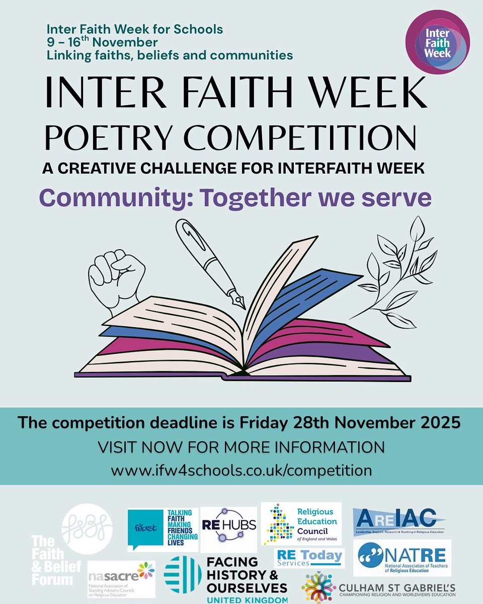 We're launching our first Inter Faith Week Poetry Competition! 

This year's theme is: Community: Together we serve.

Students, reflect on how service brings people of different faiths and beliefs together. 

🗓️ Deadline: Friday, 28th November 2025
