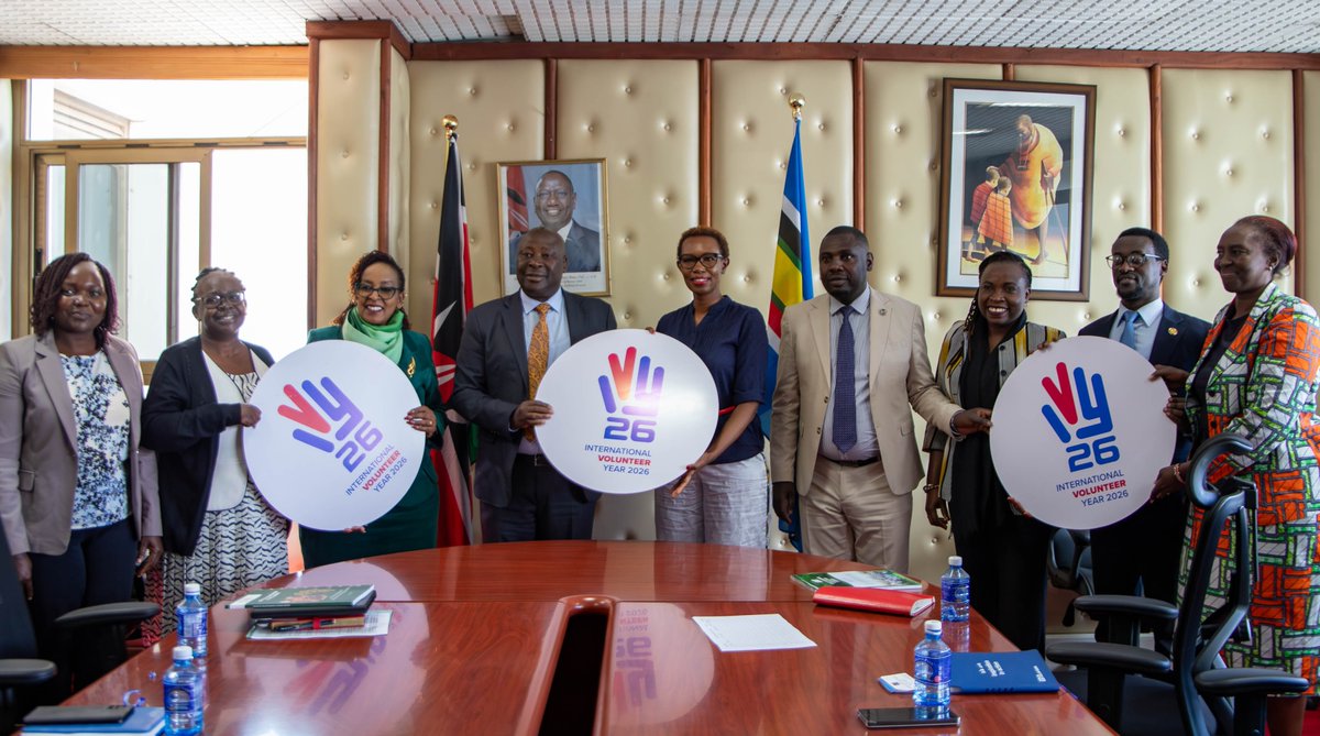 Kenya helped put International Volunteer Year 2026 - #IVY2026 on the map. Now it’s leading the way to mark the Year and celebrate #volunteers.

<a href="/ndunguciiru/">Lucy Ndungu</a>, Regional Manager <a href="/UNV_ESARO/">UNV East and Southern Africa</a> joined Mr. Joseph Motari from <a href="/LabourSPKE/">Ministry of Labour and Social Protection</a> to kick off plans for #IVY2026 launch in Kenya🇰🇪.