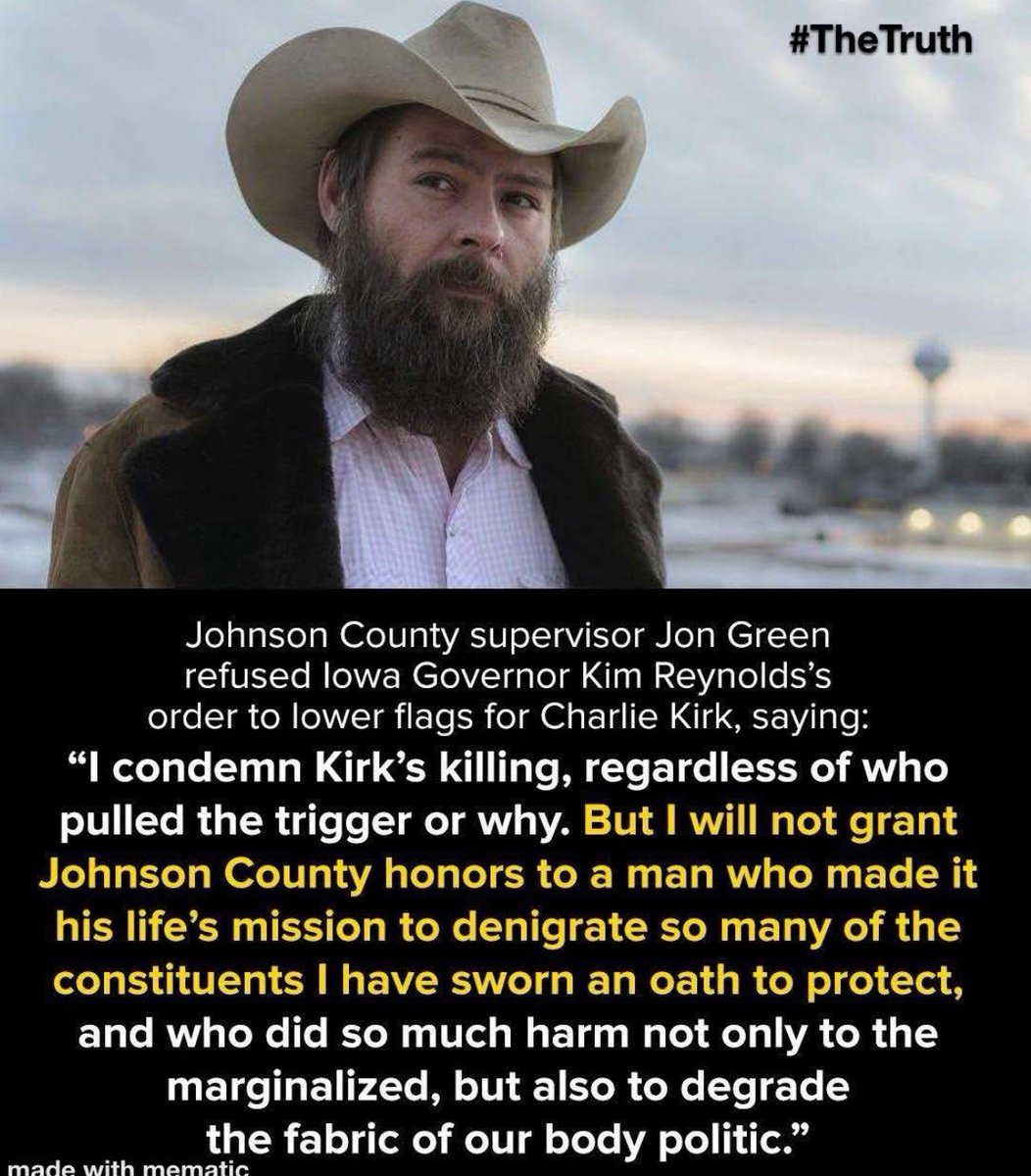 A man who has the guts to stand up for what he believes! 👍