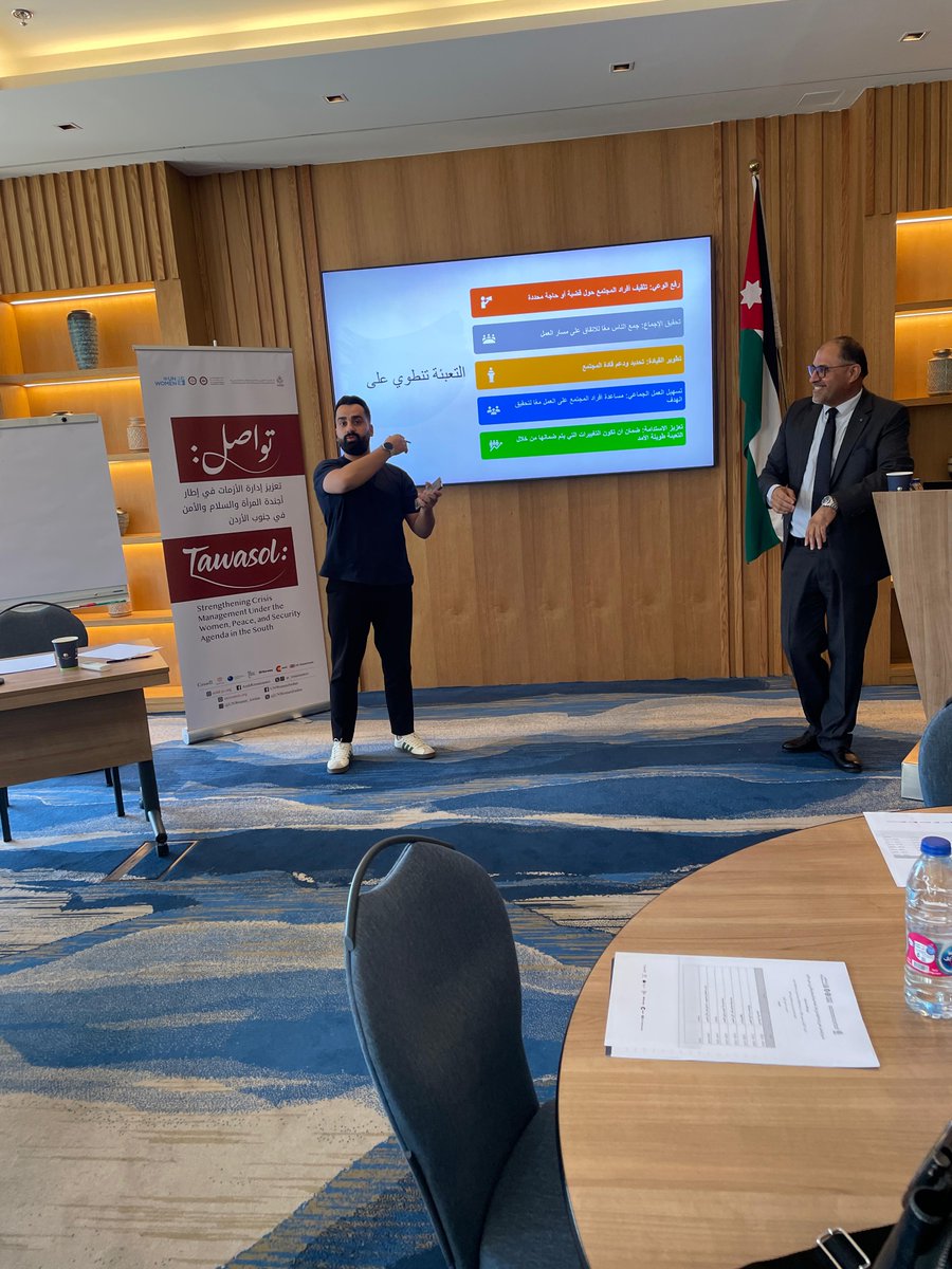 AR_Renaissance's tweet photo. We concluded today the institutional capacity-enhancement program for partners in #Aqaba, #Tafilah, #Ma’an & #Amman under #Tawasol trainings on crisis management within the Women, Peace & Security Agenda. Focus: credibility, fundraising, sustainability, community engagement & capacity development—empowering partners for lasting impact. @unwomenjordan